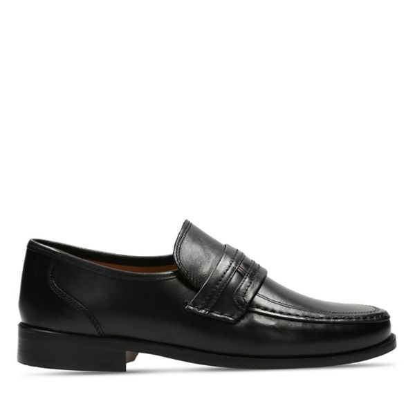 Clarks Mens Astute Drop Wide Fit Shoes Black | CA-3698572